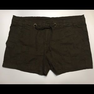 Sanctuary drab green linen shorts